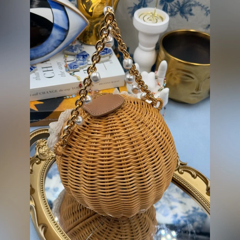 🆕 KATE SPADE NEW YORK 🧿 NWOT Bridal Wicker Bouquet Lantern Crossbody *SAMPLE*